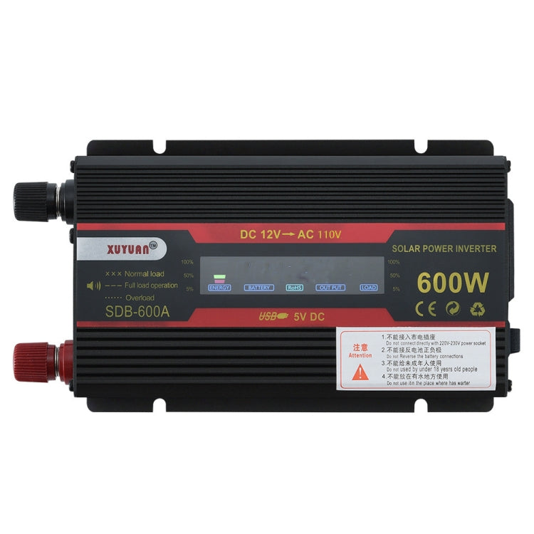 XUYUAN 600W Car Inverter LCD Display Converter, Specification: 12V to 110V -  by XUYUAN | Online Shopping UK | buy2fix