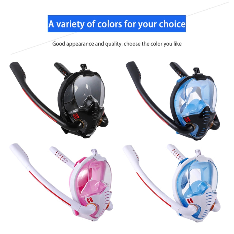 Snorkeling Mask Double Tube Silicone Full Dry Diving Mask Adult Swimming Mask Diving Goggles, Size: S/M(Black/Black) - DJI & GoPro Accessories by buy2fix | Online Shopping UK | buy2fix