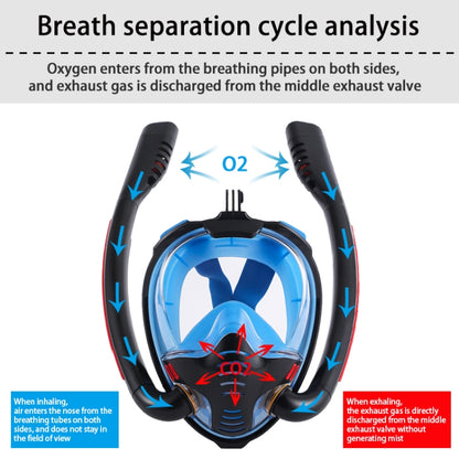 Snorkeling Mask Double Tube Silicone Full Dry Diving Mask Adult Swimming Mask Diving Goggles, Size: L/XL(White/Pink) - DJI & GoPro Accessories by buy2fix | Online Shopping UK | buy2fix