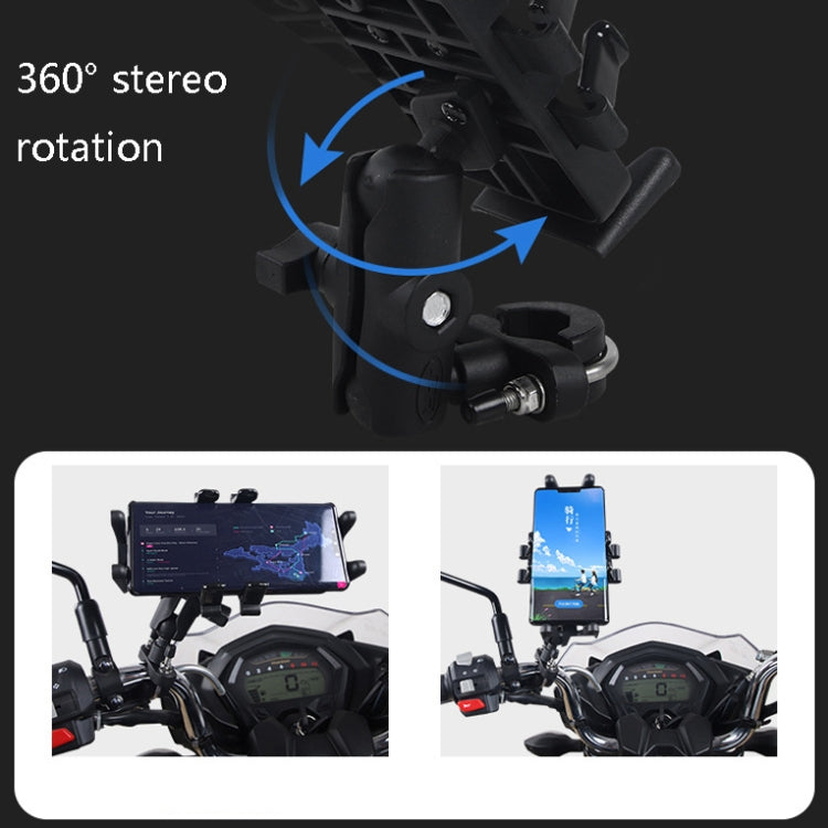 Motorcycle Multi-Function Mobile Phone Holder Adjustable Universal Locomotive Riding Anti-Shake Fixed Equipment(Elf Deer U Type) - Holder by buy2fix | Online Shopping UK | buy2fix