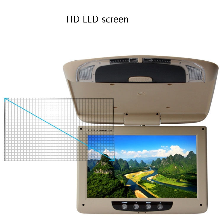 9 Inch Car HD Car Reversing Display Car Ceiling Display(Beige) - Car Monitor by buy2fix | Online Shopping UK | buy2fix