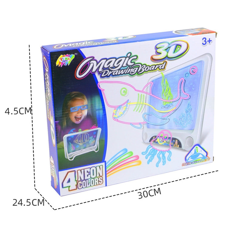 3D Fluorescent Drawing Board Magic Luminous Three-Dimensional Writing Board Graffiti Board Lighting Puzzle Children Drawing Board,Style: Drawing Screen (Dinosaur Version) -  by buy2fix | Online Shopping UK | buy2fix