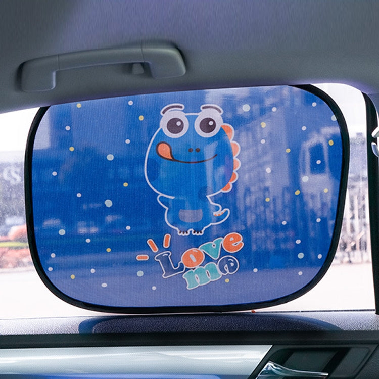 N978 2 Sets Summer Cartoon Car Electrostatic Adsorption Side Window Shade Sticker(One Pair  Dinosaur) - Sound & Heat Insulation Cotton by buy2fix | Online Shopping UK | buy2fix