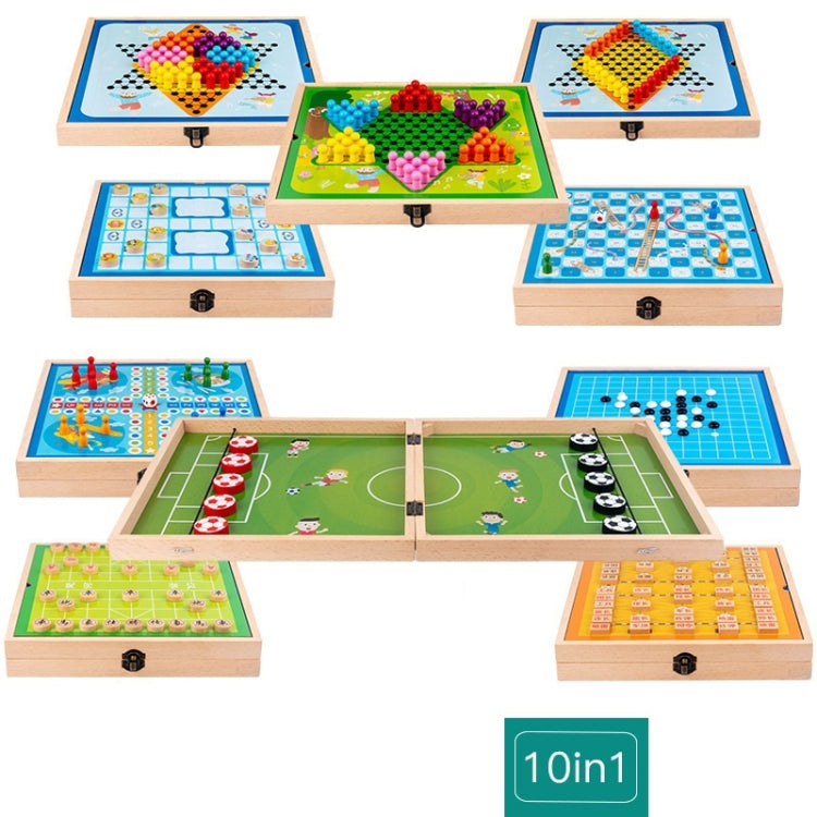 10 In 1 Beech Multi-Function Game Chess Two-Person Battle Parent-Child Interaction Ejection Chess - Table Games by buy2fix | Online Shopping UK | buy2fix