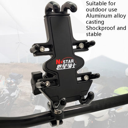 N-STAR NJN001 Motorcycle Bicycle Compatible Mobile Phone Bracket Aluminum Accessories Riding Equipment(With M10 Ball) - Holders by N-STAR | Online Shopping UK | buy2fix