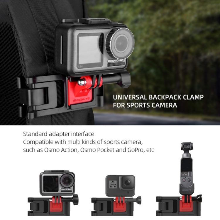 Sunnylife TY-Q9266 for Insta360 GO / DJI Osmo Action / GoPro Mount Bracket Stabilizer Backpack Clip with Screw - DJI & GoPro Accessories by Sunnylife | Online Shopping UK | buy2fix