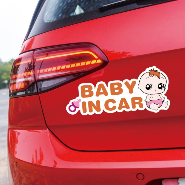 10 PCS There Is A Baby In The Car Stickers Warning Stickers Style: CT223X Pink Child Adhesive Stickers - Warning Sticker by buy2fix | Online Shopping UK | buy2fix