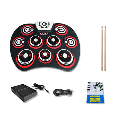 Silicone Folding Portable Hand-Rolled Drum DTX Game Strike Board(G800 Red) - Percussion Instruments by buy2fix | Online Shopping UK | buy2fix