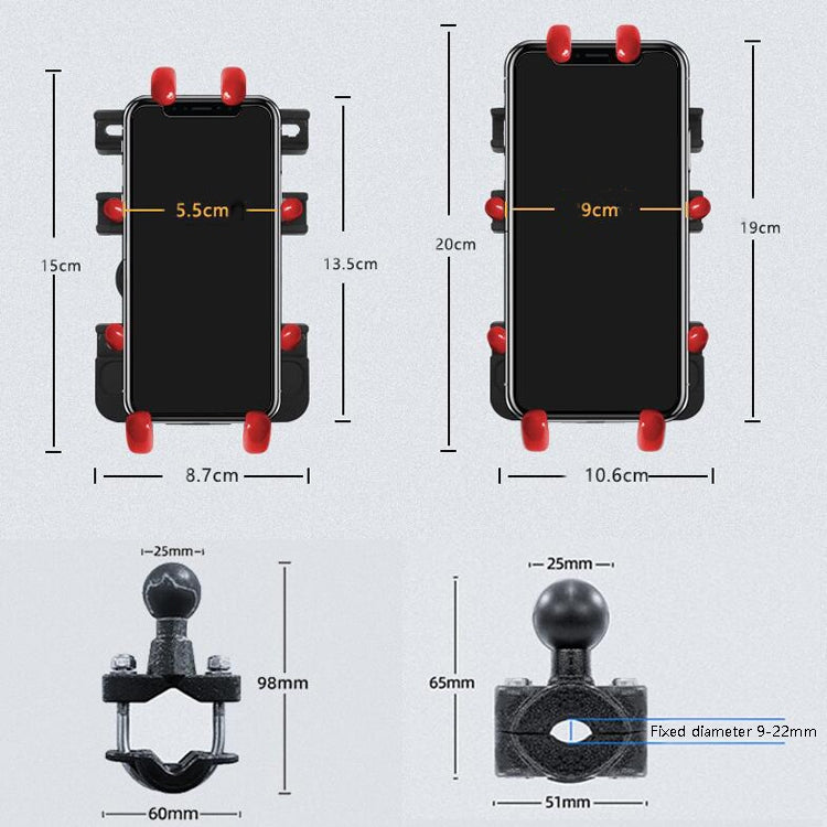 Motorcycle Metal Navigation Mobile Phone Bracket,Style: Thin Tube Fixation (Hand Twist) - Holder by buy2fix | Online Shopping UK | buy2fix