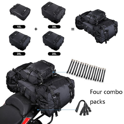 Rhinowalk Multi-Function Motorcycle Rear Seat Bag Combination Rear Shelf Pannier, Colour: Yellow 30L - Bags & Luggages by Rhinowalk | Online Shopping UK | buy2fix