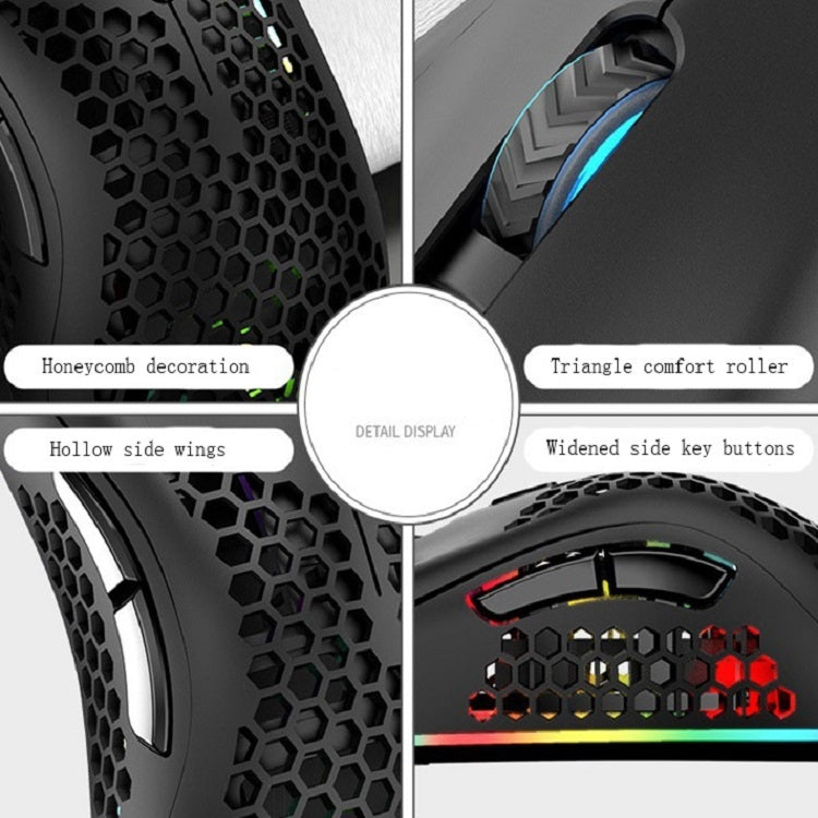 K-Snake BM600 1600 DPI 7-keys Hollow Lightweight Wireless Charging RGB Colorful Gaming Mouse(Wireless BM600 White) - Wireless Mice by K-Snake | Online Shopping UK | buy2fix