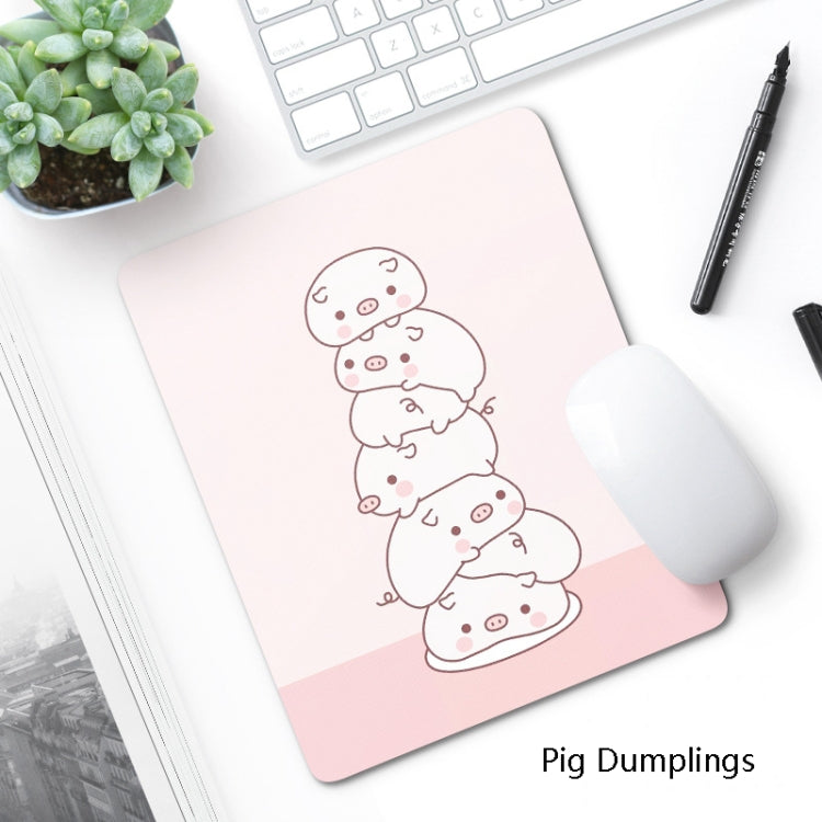 6 PCS Non-Slip Mouse Pad Thick Rubber Mouse Pad, Size: 21 X 26cm(Pig Dumplings) - Mouse Pads by buy2fix | Online Shopping UK | buy2fix