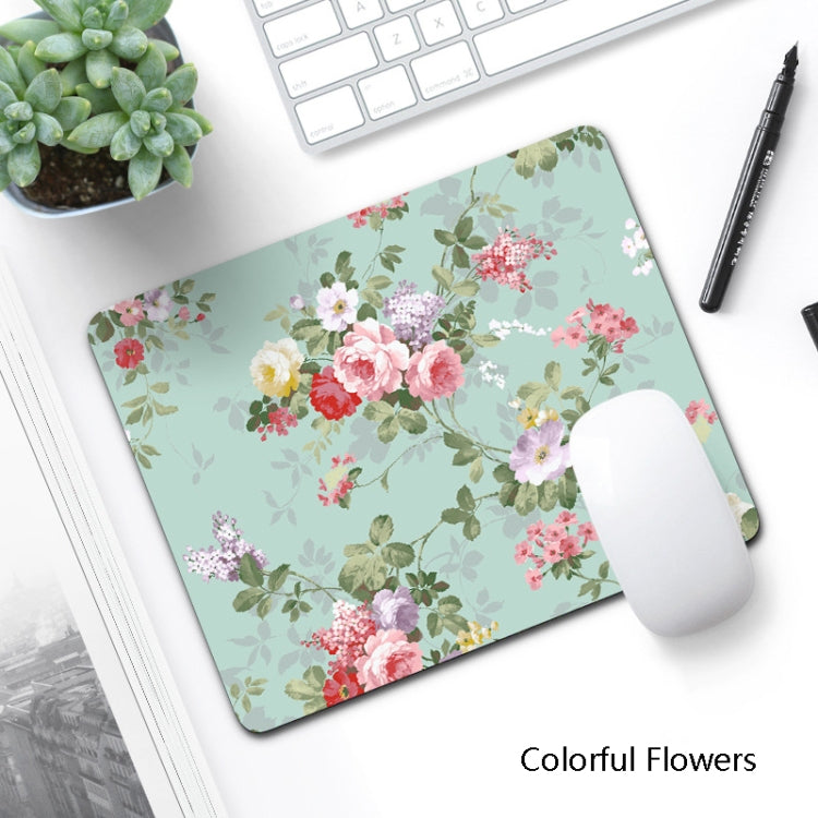 6 PCS Non-Slip Mouse Pad Thick Rubber Mouse Pad, Size: 21 X 26cm(Colorful Flowers) - Mouse Pads by buy2fix | Online Shopping UK | buy2fix