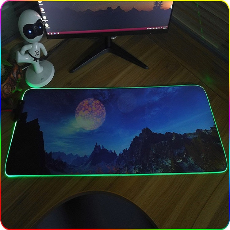 350x600x4mm F-01 Rubber Thermal Transfer RGB Luminous Non-Slip Mouse Pad(Colorful Brick) - Mouse Pads by buy2fix | Online Shopping UK | buy2fix