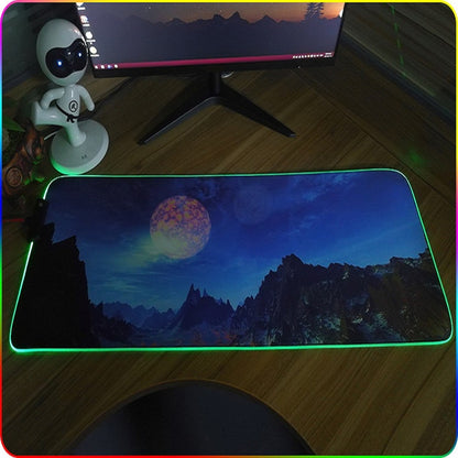 350x900x4mm F-01 Rubber Thermal Transfer RGB Luminous Non-Slip Mouse Pad(Lavender) - Mouse Pads by buy2fix | Online Shopping UK | buy2fix