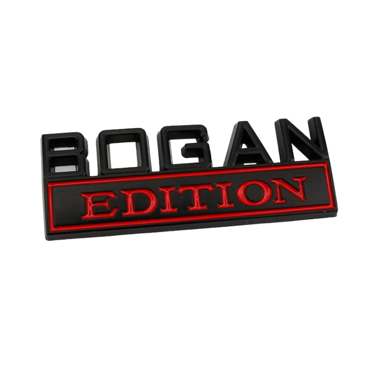 2 PCS Modified Side Door Metal Car Stickers Bogan Edition Label Leaf Board Nameplate Label(Black Red) - Decorative Sticker by buy2fix | Online Shopping UK | buy2fix