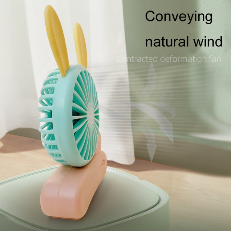 Cute Rabbit Foldable Fan USB Charging Color Matching Cartoon Portable Handheld Fan(Style 4) - Consumer Electronics by buy2fix | Online Shopping UK | buy2fix