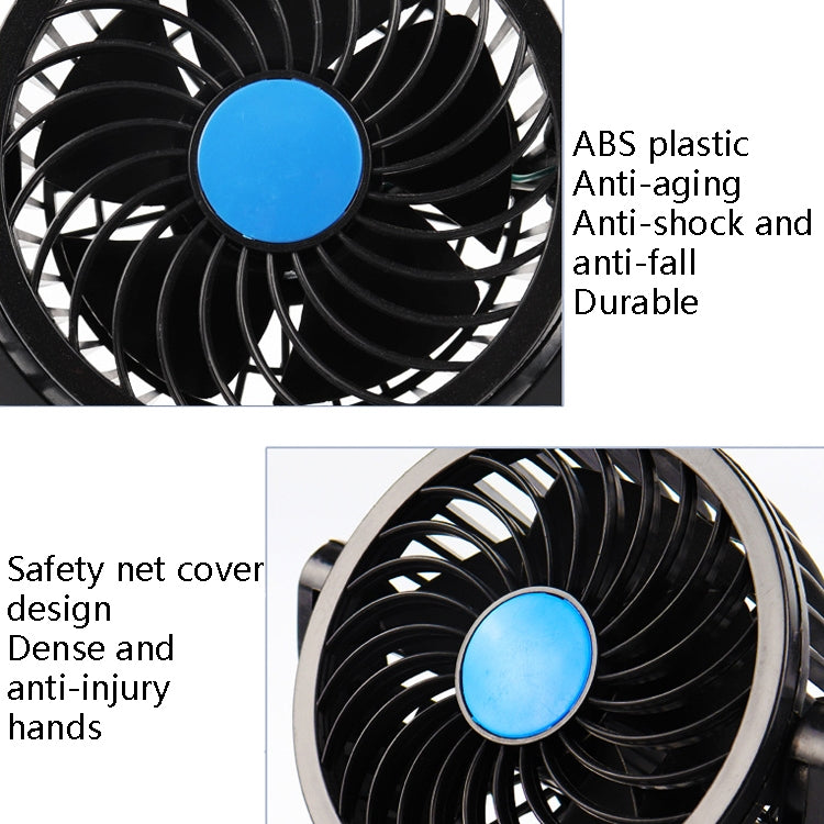 Car Fan Portable Mini Adjustable Car Double-Headed Electric Fan, Colour: Blue USB Universal - Heating & Fans by buy2fix | Online Shopping UK | buy2fix