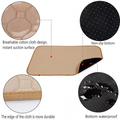 2 PCS 50x40cm Car Pet Injection Pad Waterproof Pad Cat Dog Sofa Waterproof Diapholic Carpet Water Absorbing Pad(Beige) - Seat Accessories by buy2fix | Online Shopping UK | buy2fix