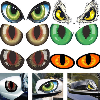 10 PCS Car Reflective Car Sticker Rearview Mirror Eye Funny Sticker 3D Scratch Blocking Body Sticker Decorative Sticker(Vital Orange) - 3D Creative Stickers by buy2fix | Online Shopping UK | buy2fix