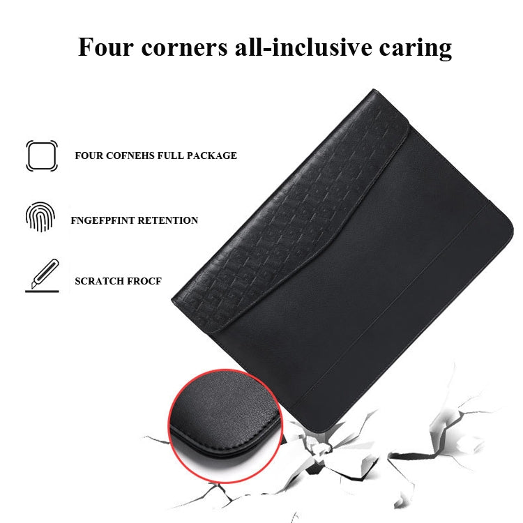 Horizontal  Embossed Notebook Liner Bag Ultra-Thin Magnetic Holster, Applicable Model: 11 -12 inch( Black) - 10 - 11 inch by buy2fix | Online Shopping UK | buy2fix