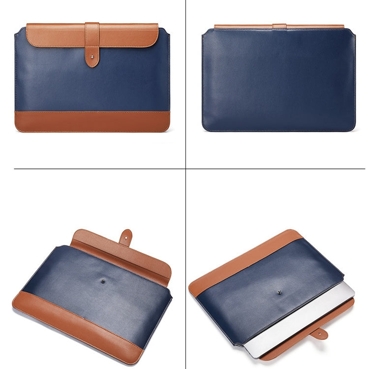 Horizontal Microfiber Color Matching Notebook Liner Bag, Style: Liner Bag+Power Bag(Blue + Brown), Applicable Model: 14-15.4 Inch - 15 inch by buy2fix | Online Shopping UK | buy2fix