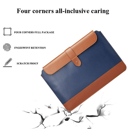 Horizontal Microfiber Color Matching Notebook Liner Bag, Style: Liner Bag+Power Bag(Blue + Brown), Applicable Model: 14-15.4 Inch - 15 inch by buy2fix | Online Shopping UK | buy2fix