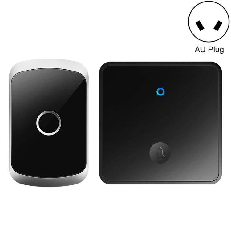 CACAZI FA50 1 For 1 Push-button Self-generating Wireless Doorbell, Plug:AU Plug(Black) - Wireless Doorbell by CACAZI | Online Shopping UK | buy2fix