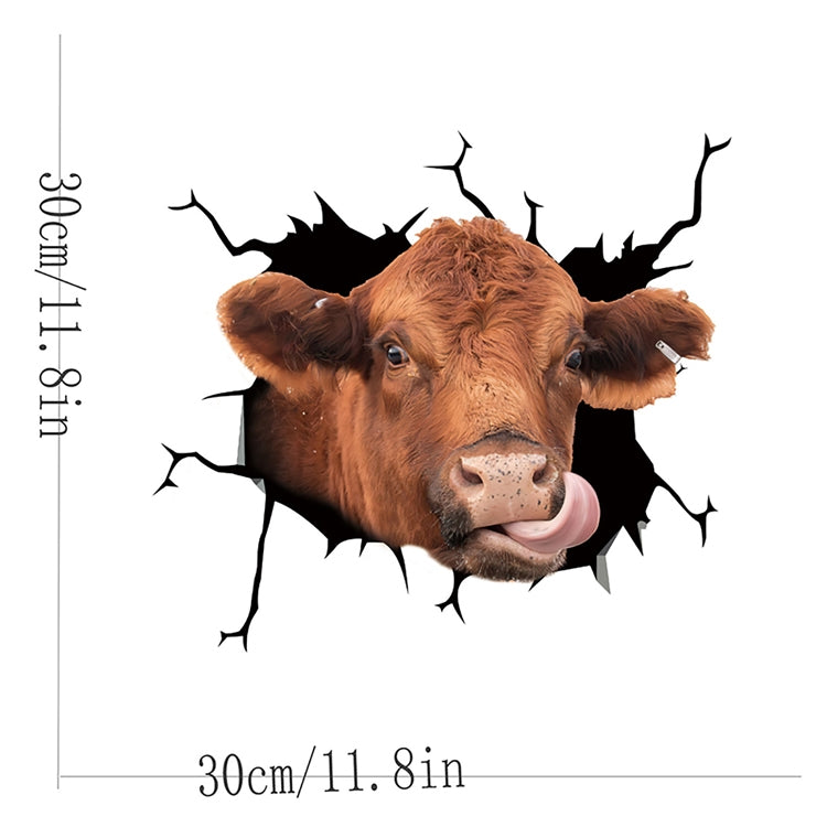 7 PCS Animal Wall Stickers Cattle Head Hoisting Car Window Static Stickers(Cow 01) - In Car by buy2fix | Online Shopping UK | buy2fix