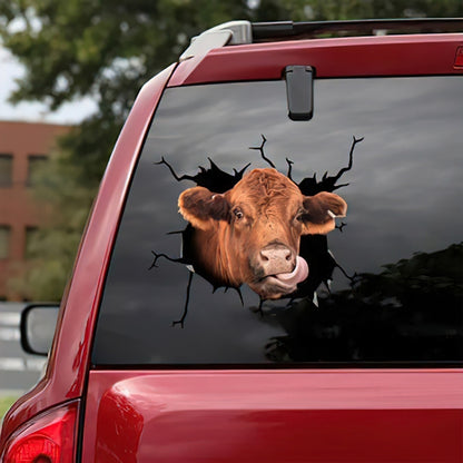 7 PCS Animal Wall Stickers Cattle Head Hoisting Car Window Static Stickers(Cow 02) - In Car by buy2fix | Online Shopping UK | buy2fix