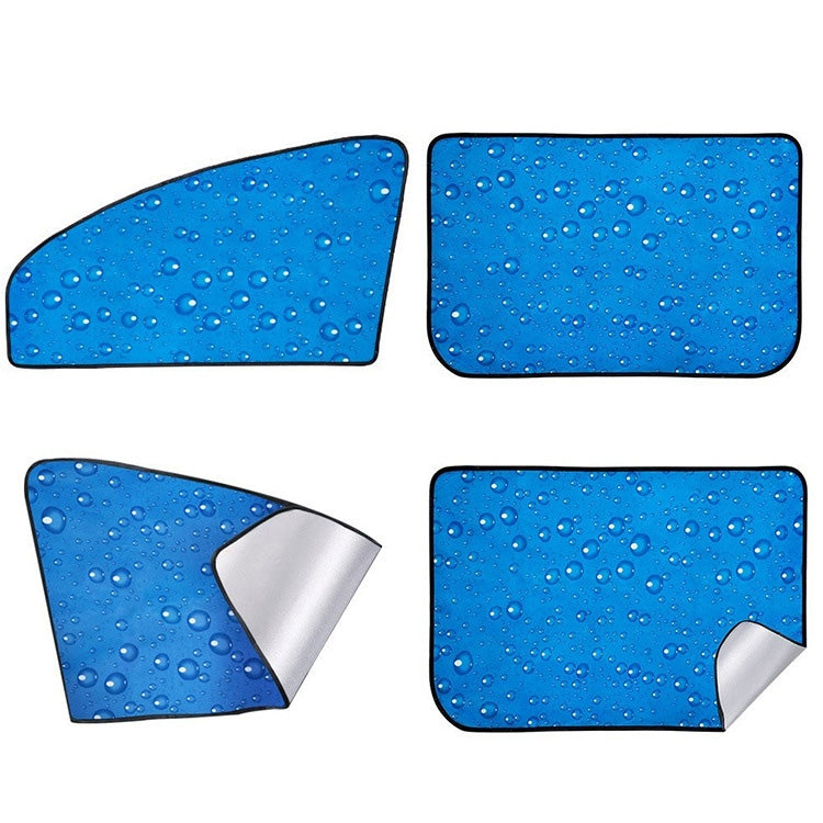 4 PCS R-2938 Single-Layer Sun Protection Magnetic Car Curtain Vehicle Water Drop Sunshade(Blue Right) - In Car by buy2fix | Online Shopping UK | buy2fix