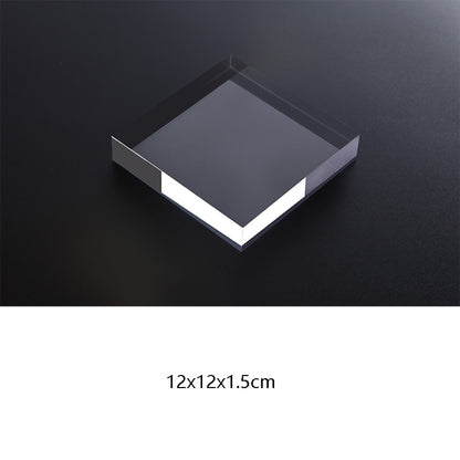 Square 12x12x1.5cm Transparent Acrylic Geometric Photo Props Photography Background Plate Ornaments - Camera Accessories by buy2fix | Online Shopping UK | buy2fix