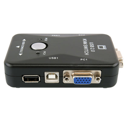 HW1701  2 into 1 out KVM Switcher 2 Port Manual VGA Switch USB With Keyboard Mouse Switching(Black) - Switch by buy2fix | Online Shopping UK | buy2fix