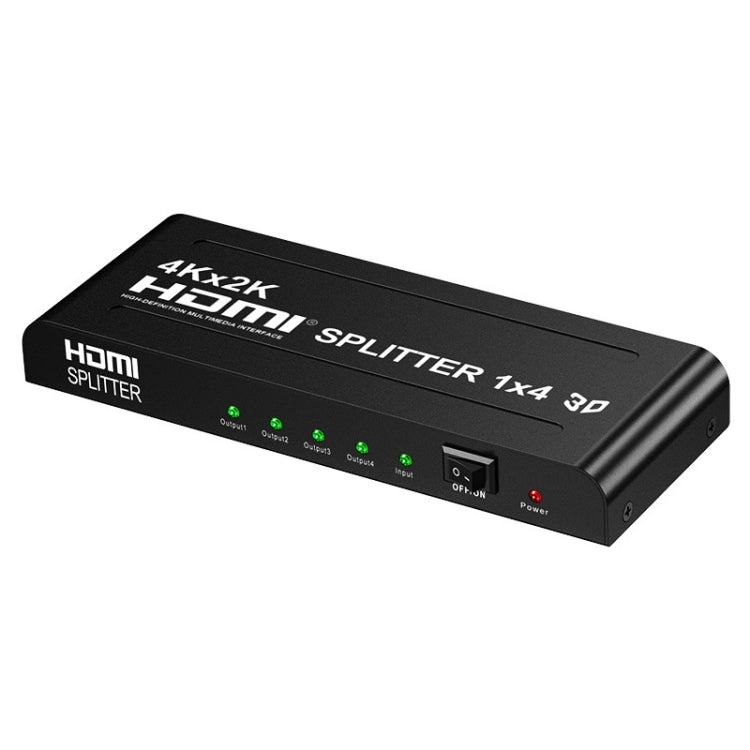 HW-4K104D 1 to 4 4K X 2K Video High-Definition On-Screen HDMI Splitter(EU Plug) - Splitter by buy2fix | Online Shopping UK | buy2fix