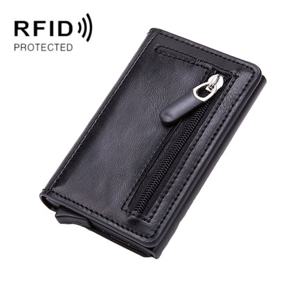 Automatic Cartridge Male Ladies Stainless Steel Credit Card Package RFID Business Card Box(Black) - Antimagnetic RFID Package by buy2fix | Online Shopping UK | buy2fix