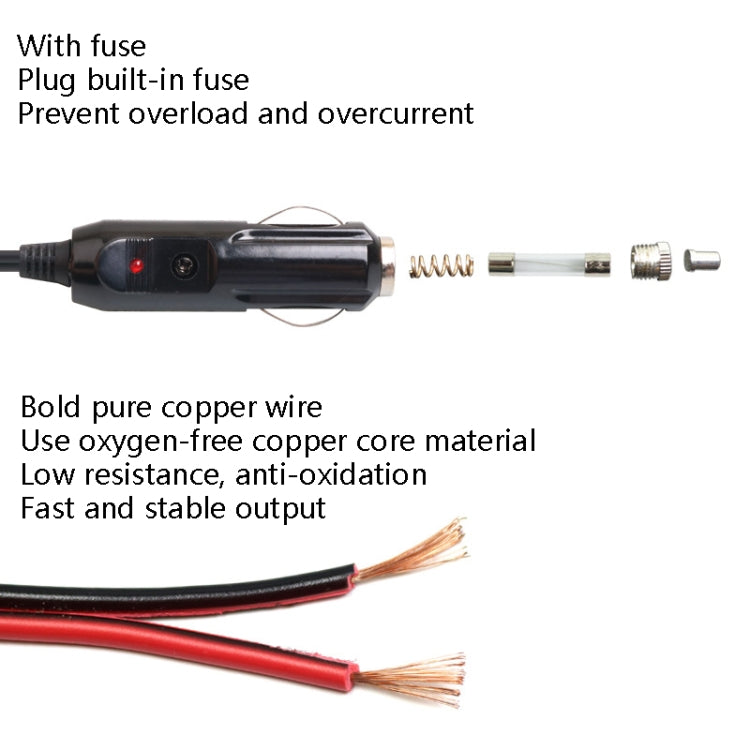 Car Compressor Refrigerator Line 12/24V Semiconductor Refrigerator Power Cord Cigarette Lighter Line, Specification: Without Switch 5m - In Car by buy2fix | Online Shopping UK | buy2fix