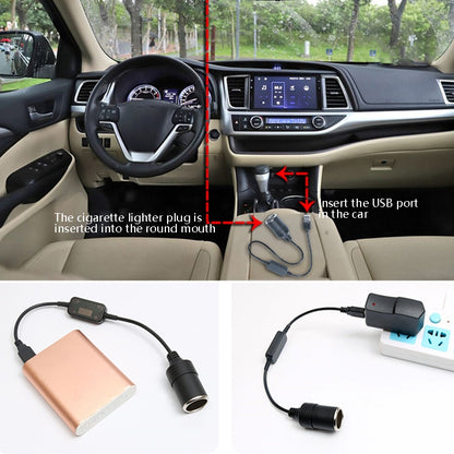 5V Turn 12V USB To Cigarette Lighter Socket Female Head Driving Recorder Mobile Power Cord, Specification: 3m - In Car by buy2fix | Online Shopping UK | buy2fix