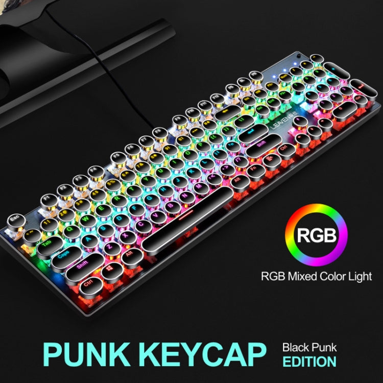 104 Keys Green Shaft RGB Luminous Keyboard Computer Game USB Wired Metal Mechanical Keyboard, Cabel Length:1.5m, Style: Ordinary Version (Black) - Wired Keyboard by buy2fix | Online Shopping UK | buy2fix