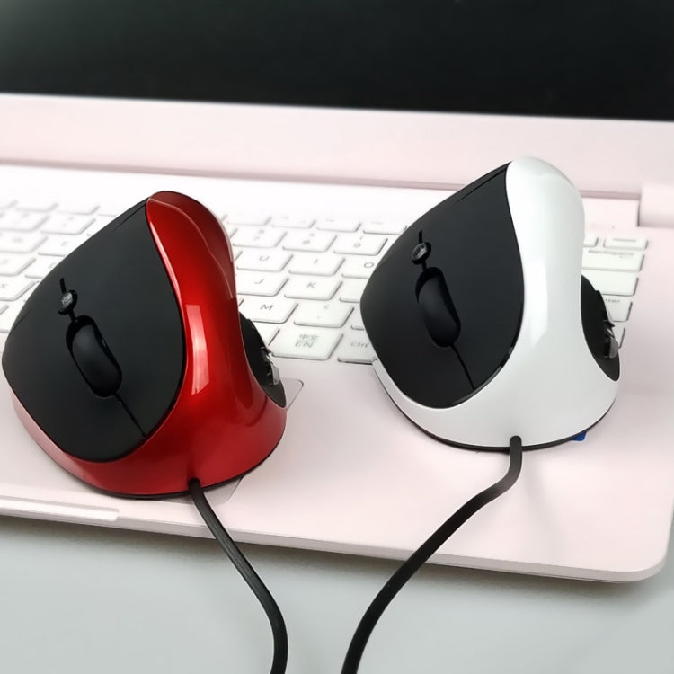 JSY-05 6 Keys Wired Vertical Mouse Ergonomics Brace Optical Mouse(White) - Wired Mice by buy2fix | Online Shopping UK | buy2fix