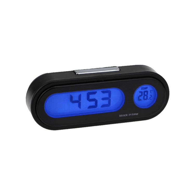 K02 Car Electronic Clock Temperature Meter Night Light LED Temperature Time Meter(Black Blue Light) - In Car by buy2fix | Online Shopping UK | buy2fix