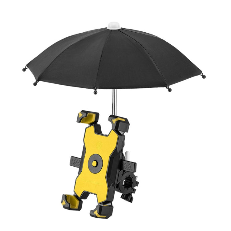 CYCLINGBOX Bicycle Mobile Phone Bracket With Parasol Rider Mobile Phone Frame, Style: Handlebar Installation (Yellow) - Outdoor & Sports by CYCLINGBOX | Online Shopping UK | buy2fix