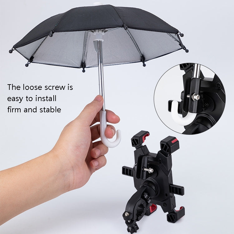 CYCLINGBOX Bicycle Mobile Phone Bracket With Parasol Rider Mobile Phone Frame, Style: Rearview Mirror Installation (Black) - Holders by CYCLINGBOX | Online Shopping UK | buy2fix