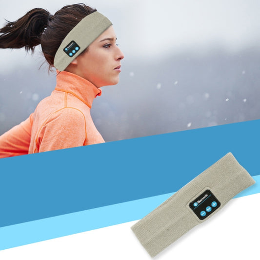 Bluetooth Headset Sports Headband Outdoor Running Yoga Sweat-Absorbent Headscarf, Colour: Gray - Smart Wear by buy2fix | Online Shopping UK | buy2fix