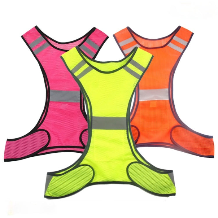 Sports Reflective Vest Night Running Outdoor Reflective Clothing Traffic Safety Reflective Vest,Style: Without Led(Pink) - In Car by buy2fix | Online Shopping UK | buy2fix