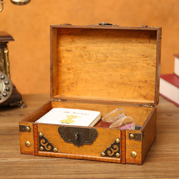 Antique Distressed Cosmetic Storage Box Dressing Table Props For Shooting Scenes，Specification： 6280-01GK10 Yellow + Password Lock - Camera Accessories by buy2fix | Online Shopping UK | buy2fix