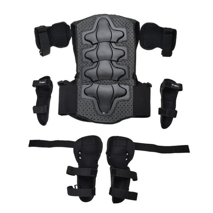 GHOST RACING Motorcycle Protective Gear Children Safety Riding Sport Vest + Knee Pads + Elbow Pads Protective Suit(Black) - In Car by GHOST RACING | Online Shopping UK | buy2fix