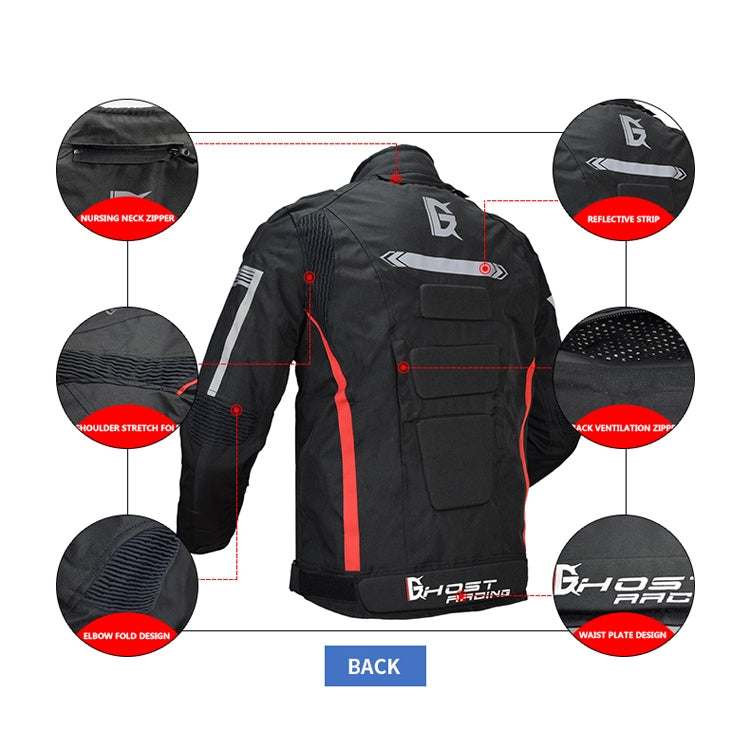 GHOST RACING GR-Y07 Motorcycle Cycling Jacket Four Seasons Locomotive Racing Anti-Fall Cloth, Size: XXXL(Black) - In Car by GHOST RACING | Online Shopping UK | buy2fix