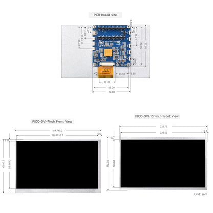 7 Inch Waveshare For Raspberry Pi Pico 1024×600 Pixel IPS Panel DVI Display Module - LCD & LED Display Module by Waveshare | Online Shopping UK | buy2fix