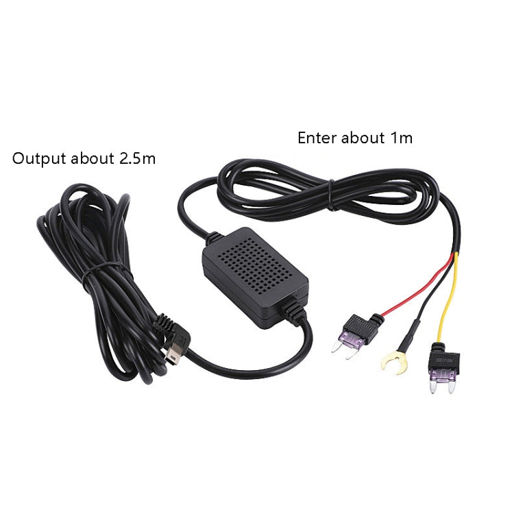 H516 Recording Step-down Line Shrinkage Video Car Charger Line Parking Monitoring Three-Core Power Cord, Model: With Fuse(Micro Right Elbow) - In Car by buy2fix | Online Shopping UK | buy2fix