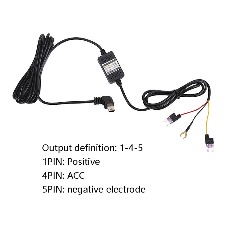 H516 Recording Step-down Line Shrinkage Video Car Charger Line Parking Monitoring Three-Core Power Cord, Model: With Fuse(Micro Right Elbow) - In Car by buy2fix | Online Shopping UK | buy2fix